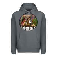 Rock elk buck deer christmas Premium Hoodie - LillyAllenDesigns