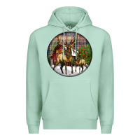 Seafoam elk buck deer christmas Premium Hoodie - LillyAllenDesigns