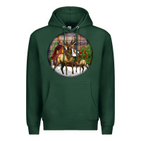 Sports Green elk buck deer christmas Premium Hoodie - LillyAllenDesigns