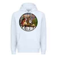 White elk buck deer christmas Premium Hoodie - LillyAllenDesigns