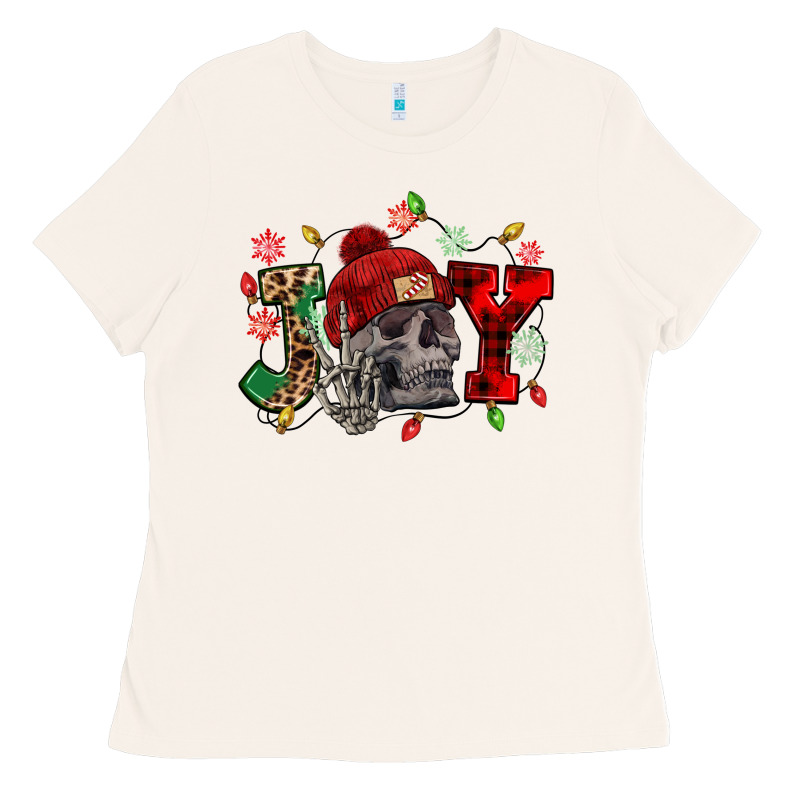 Christmas Joy Skeleton Ladies Tee by NancyCooperArtShop | Teevron