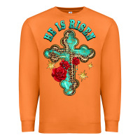Carrot he is risen cross with roses Premium Sweatshirt - BarkalooDesign