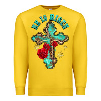 Lemon he is risen cross with roses Premium Sweatshirt - BarkalooDesign