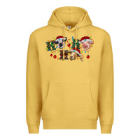 Antique Gold Hohoho Christmas Cows Premium Hoodie - RanaPortraitStore