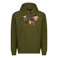 Army Green Hohoho Christmas Cows Premium Hoodie - RanaPortraitStore