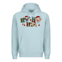Blue Mist Hohoho Christmas Cows Premium Hoodie - RanaPortraitStore