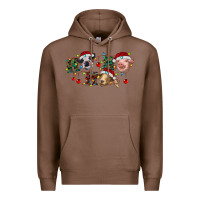 Chestnut Hohoho Christmas Cows Premium Hoodie - RanaPortraitStore