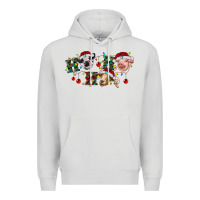 Dove Grey Hohoho Christmas Cows Premium Hoodie - RanaPortraitStore