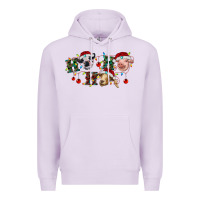 Lilac Hohoho Christmas Cows Premium Hoodie - RanaPortraitStore