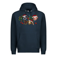 Navy Hohoho Christmas Cows Premium Hoodie - RanaPortraitStore