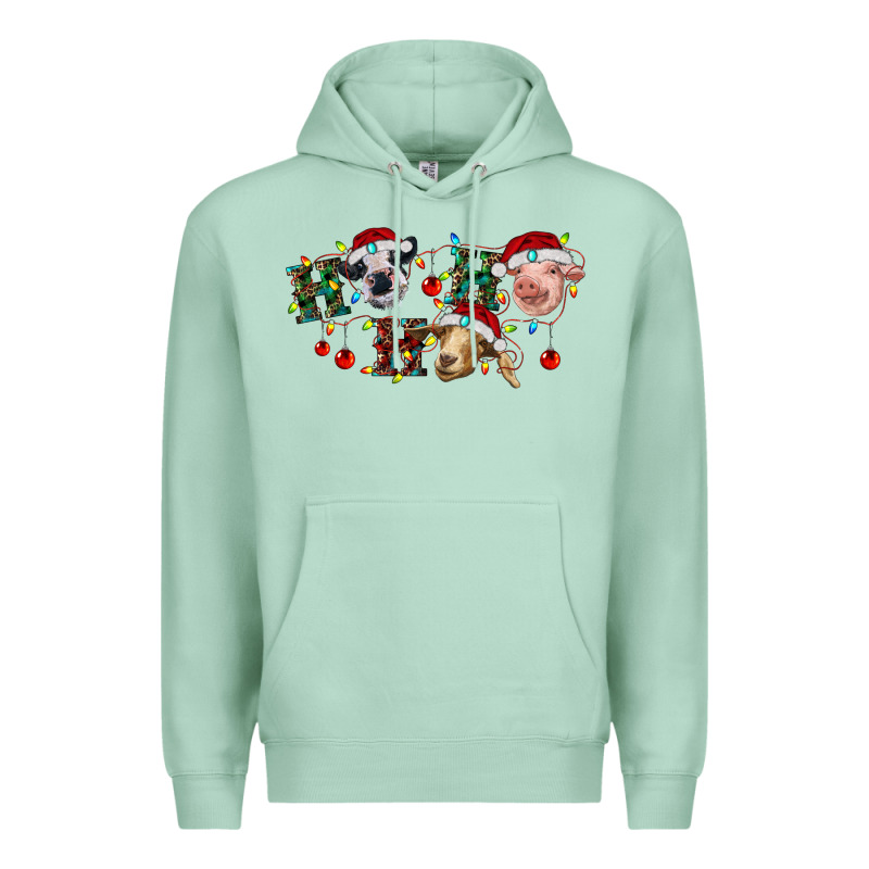 Hohoho Christmas Cows Premium Hoodie by RanaPortraitStore | Teevron