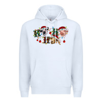White Hohoho Christmas Cows Premium Hoodie - RanaPortraitStore