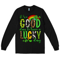 Black St. Patrick's It's a good day to have a lucky day Long Sleeve Tee - OliviaCreatesArt