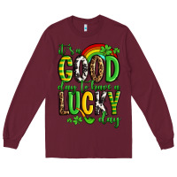 Burgundy St. Patrick's It's a good day to have a lucky day Long Sleeve Tee - OliviaCreatesArt