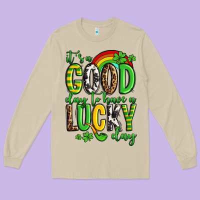 St. Patrick's It's A Good Day To Have A Lucky Day Long Sleeve Tee Designed By Oliviacreatesart