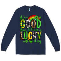 Navy St. Patrick's It's a good day to have a lucky day Long Sleeve Tee - OliviaCreatesArt