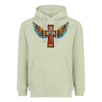 Matcha our lady of guadalupe cross with wings Heavyweight Hoodie - BarkalooDesign