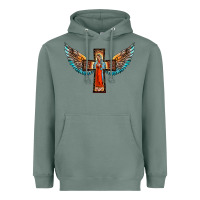 Sage our lady of guadalupe cross with wings Heavyweight Hoodie - BarkalooDesign