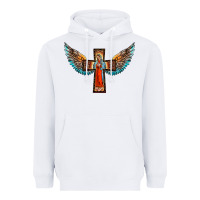 White our lady of guadalupe cross with wings Heavyweight Hoodie - BarkalooDesign