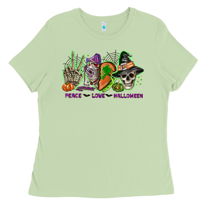 Peace Love Halloween Ladies Tee by NancyCooperArtShop | Teevron