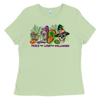 Matcha Peace love Halloween Ladies Tee - NancyCooperArtShop