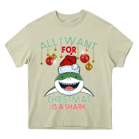 Mossy All I Want For Christmas Is A Shark Heavy Core Tee - Bettercallsaul