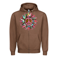 Chestnut sunflower and tie dye with peace sign Zipper Hoodie - Artiststas