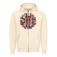 Sandshell sunflower and tie dye with peace sign Zipper Hoodie - Artiststas