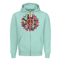 Seafoam sunflower and tie dye with peace sign Zipper Hoodie - Artiststas