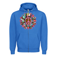 True Royal sunflower and tie dye with peace sign Zipper Hoodie - Artiststas
