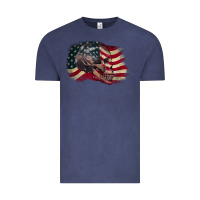 Vintage Denim skull with american flag 4th of july Vintage Tee - CowGirlArtShop