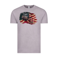 Skull With American Flag 4th Of July Vintage Tee | Teevron