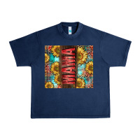 Navy Mama Sunflower Urban Heavy Tee - CowGirlArtShop