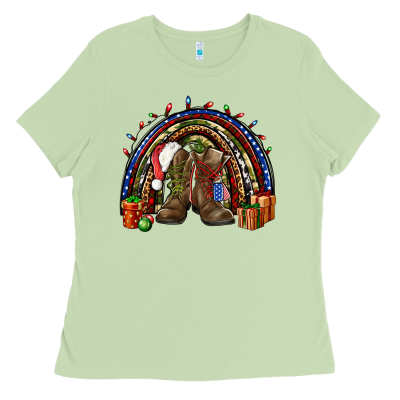 Army Christmas Rainbow Ladies Tee by NancyCooperArtShop | Teevron
