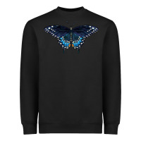 Black Black Swallowtail Butterfly Heavyweight Sweatshirt - LillyAllenDesigns