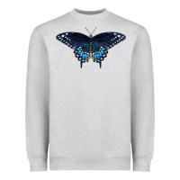 Heather Grey Black Swallowtail Butterfly Heavyweight Sweatshirt - LillyAllenDesigns