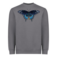 Storm Black Swallowtail Butterfly Heavyweight Sweatshirt - LillyAllenDesigns