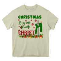 Mossy Christmas Begins With Christ Heavy Core Tee - Bettercallsaul