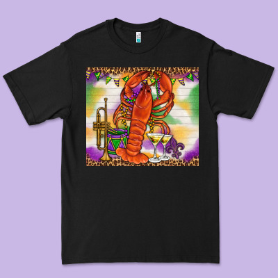 Mardi Gras Crawfish Premium Tee Designed By Nancycooperartshop