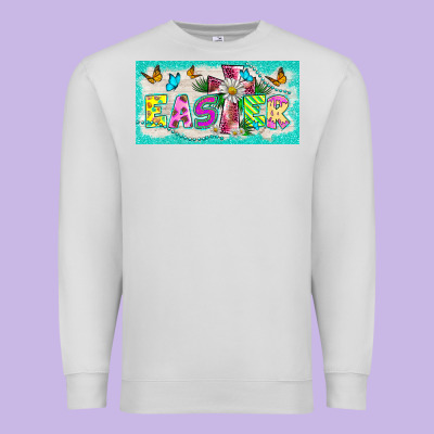Easter Cross License Plate Template Premium Sweatshirt Designed By Barkaloodesign