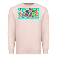 Pale Pink easter cross license plate template Premium Sweatshirt - BarkalooDesign