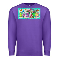 Purple easter cross license plate template Premium Sweatshirt - BarkalooDesign