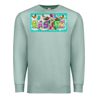 Seafoam easter cross license plate template Premium Sweatshirt - BarkalooDesign