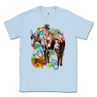 Dusty Blue Happy Easter Day Rodeo Classic Tee - HowdyJamesFarm