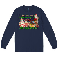 Navy torn between lookin like a snack and eatin one Long Sleeve Tee - FaDigitalArtStudio