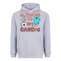 Heather Grey nursing is my cardio Heavyweight Hoodie - BarkalooDesign