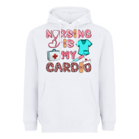 White nursing is my cardio Heavyweight Hoodie - BarkalooDesign