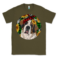 Army Green Christmas St. Bernard Classic Tee - RanaPortraitStore