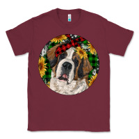 Burgundy Christmas St. Bernard Classic Tee - RanaPortraitStore