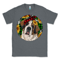 Charcoal Heather Christmas St. Bernard Classic Tee - RanaPortraitStore